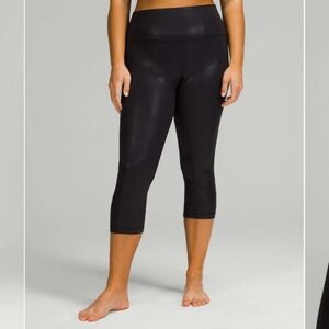 Lululemon Shine Black High-Rise Crop 21in Leggings Sz4 Nwot